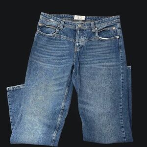 Free People We The Free 100% Cotton Straight Blue Denim Jeans 31 x 32